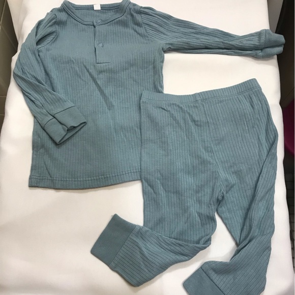 MORI Baby Sky Blue Bamboo/Organic Cotton 2 PC SET 9-12 month Rib Knit Boys/Girls - Picture 1 of 9